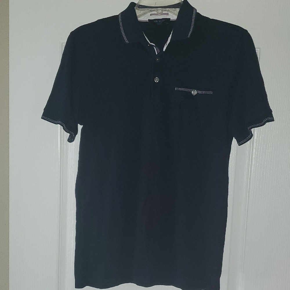 Ted Baker Polo Tortilla Tipped  Black  Men SZ 2